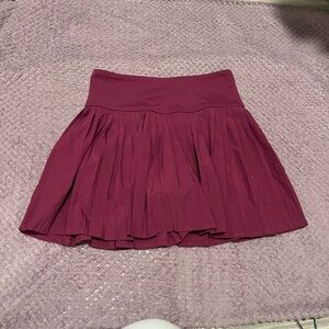 Fabletics Burgundy Pleated Skirt